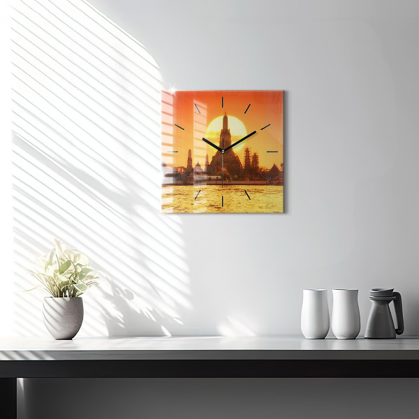 Reloj de pared cuadrado Wat arun Bangkok Tailandia