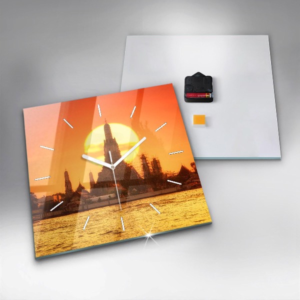 Reloj de pared cuadrado Wat arun Bangkok Tailandia