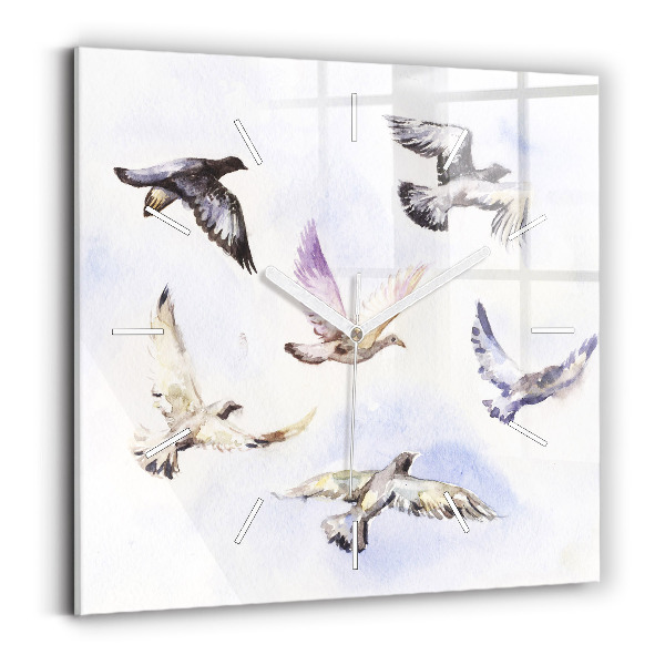 Reloj de pared cuadrado Pájaros volando