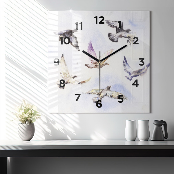 Reloj de pared cuadrado Pájaros volando