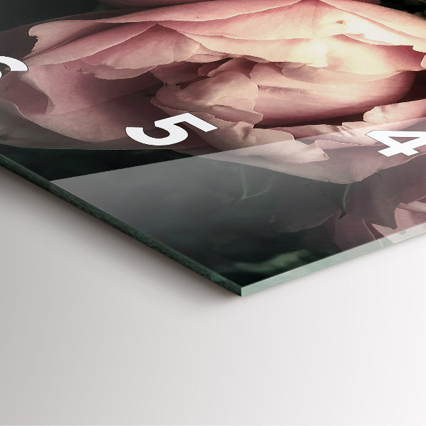 Reloj de pared cuadrado Ramo de rosas rosas