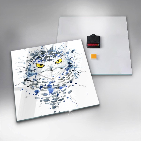 Reloj de pared cuadrado Mirada de búho