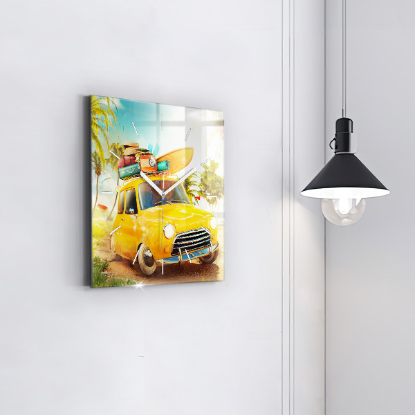 Reloj cuadrado Coche con tabla de surf