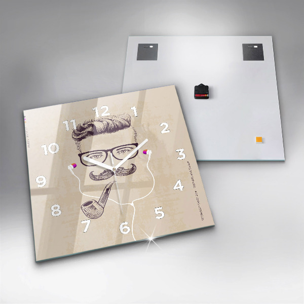 Reloj de pared cuadrado Hombre con pipa