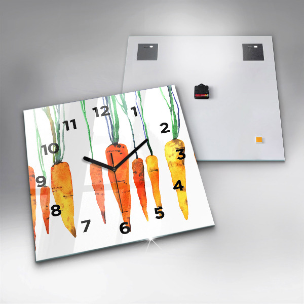 Reloj cuadrado Ilustración de zanahorias