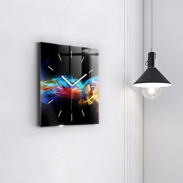 Reloj de pared cuadrado Líneas abstractas de colores