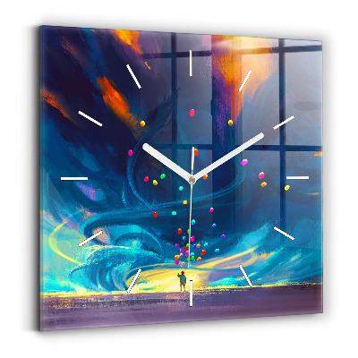 Reloj cuadrado Niño y globos