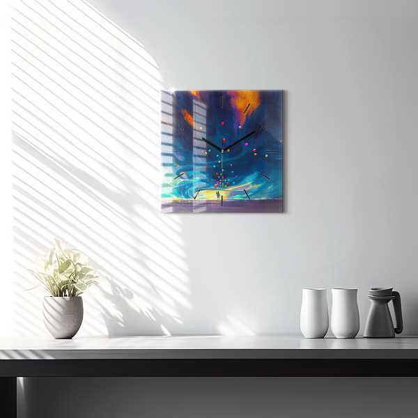 Reloj cuadrado Niño y globos