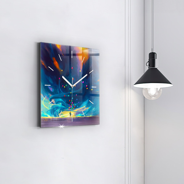 Reloj cuadrado Niño y globos