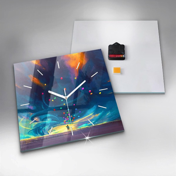 Reloj cuadrado Niño y globos