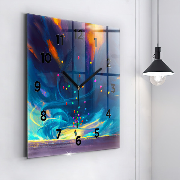 Reloj cuadrado Niño y globos