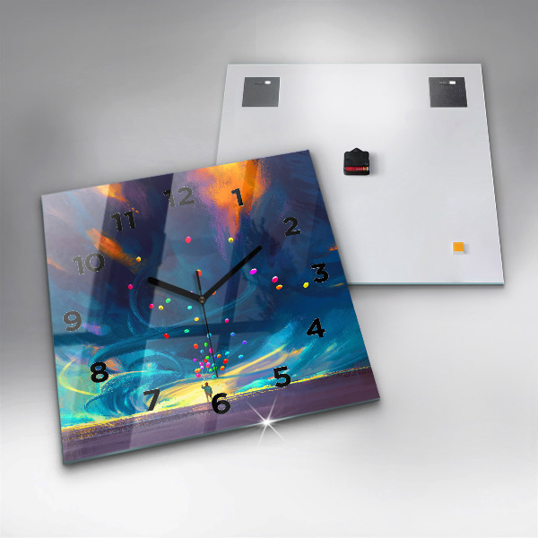 Reloj cuadrado Niño y globos