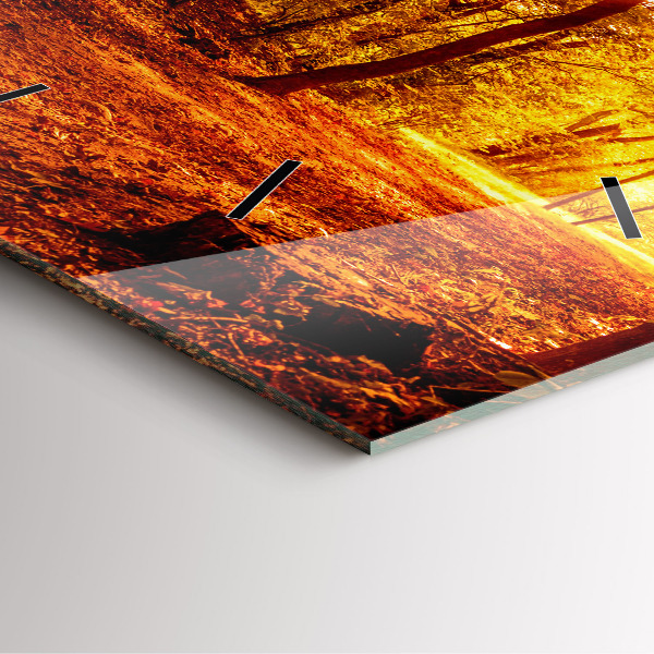 Reloj de pared cuadrado Paisaje forestal al sol