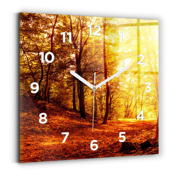 Reloj de pared cuadrado Paisaje forestal al sol