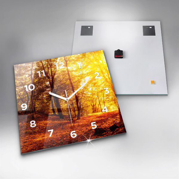 Reloj de pared cuadrado Paisaje forestal al sol