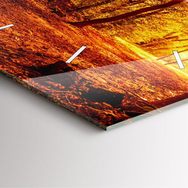 Reloj de pared cuadrado Paisaje forestal al sol