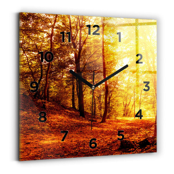 Reloj de pared cuadrado Paisaje forestal al sol