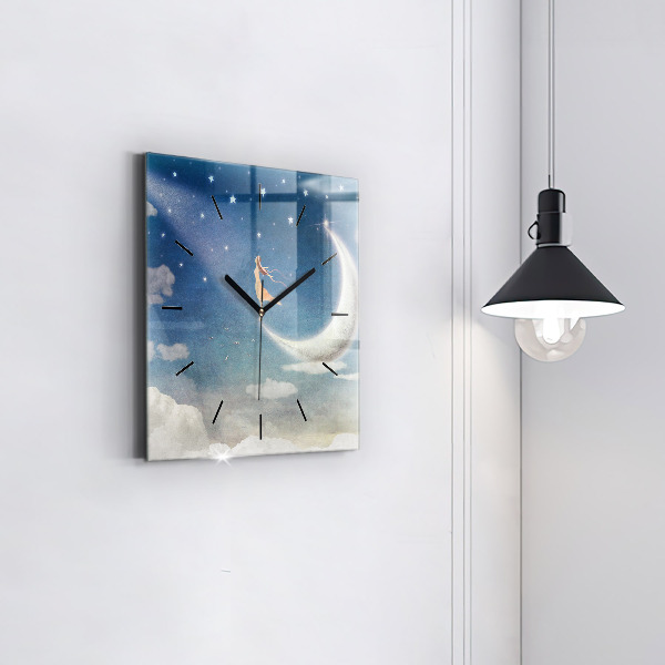 Reloj cuadrado Chica en la luna