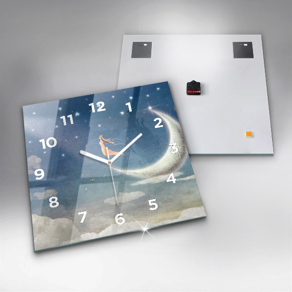 Reloj cuadrado Chica en la luna