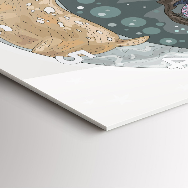 Reloj de pared cuadrado Animales nocturnos Luna