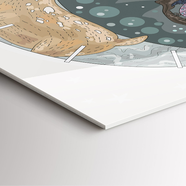 Reloj de pared cuadrado Animales nocturnos Luna