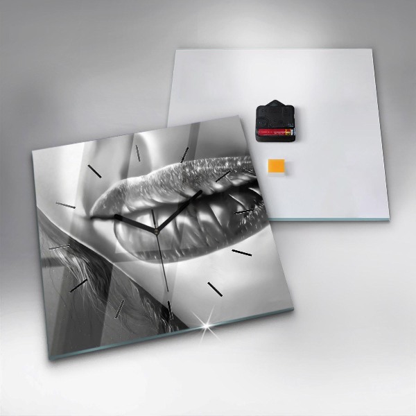 Reloj de pared cuadrado Boca de mujer