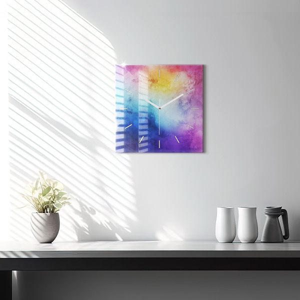 Reloj cuadrado Manchas de colores