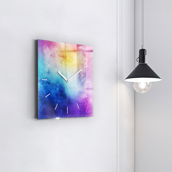 Reloj cuadrado Manchas de colores