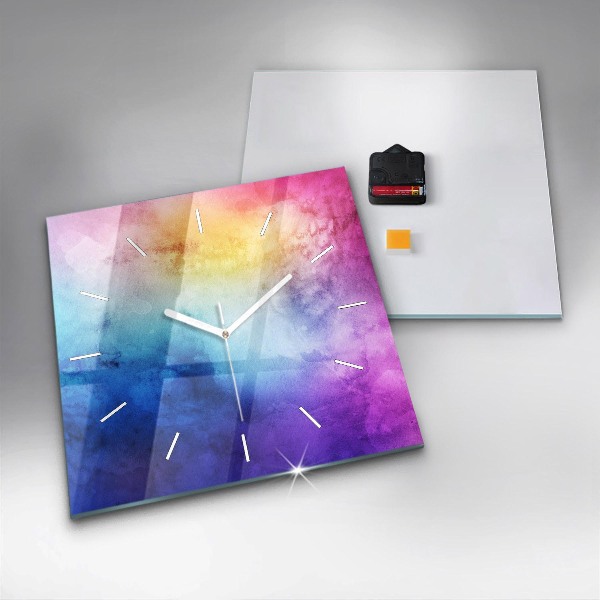 Reloj cuadrado Manchas de colores