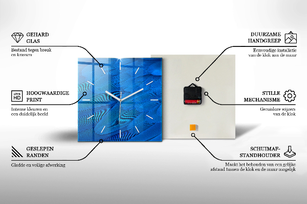 Reloj de pared cuadrado Ciervos del bosque