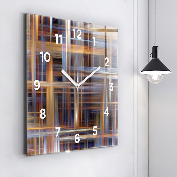 Reloj de pared cuadrado Abstracción geométrica