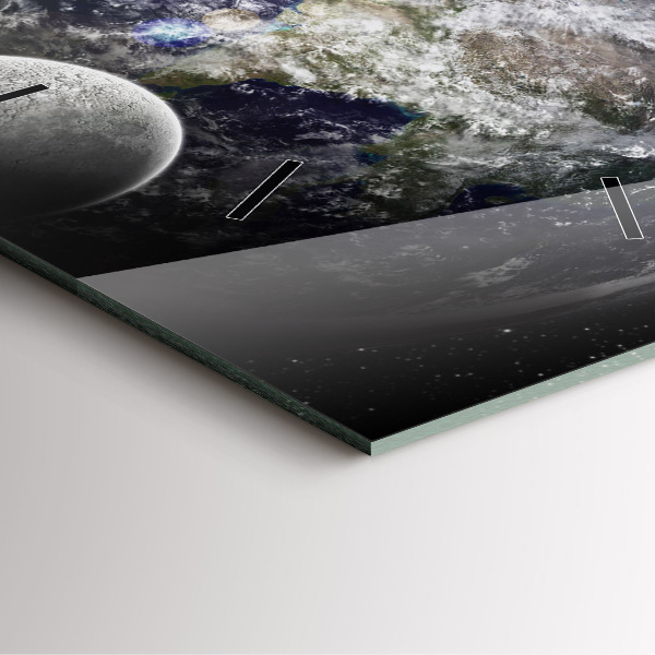 Reloj cuadrado Tierra Luna Sol