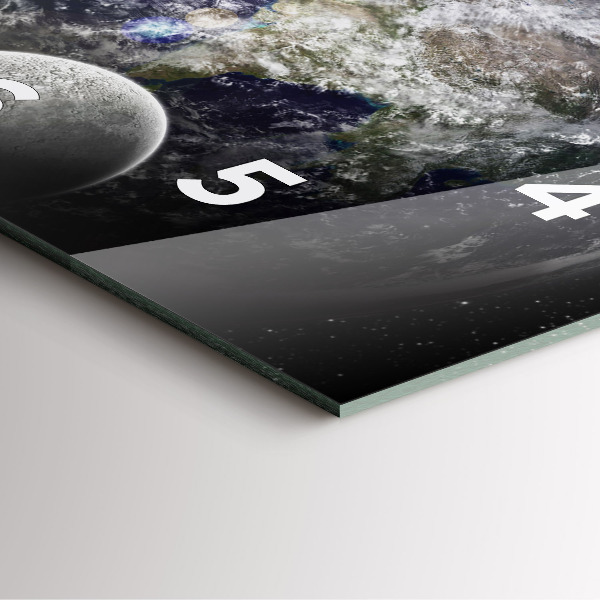 Reloj cuadrado Tierra Luna Sol