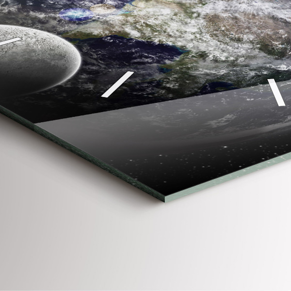 Reloj cuadrado Tierra Luna Sol