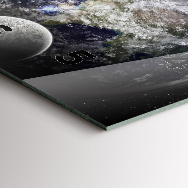 Reloj cuadrado Tierra Luna Sol