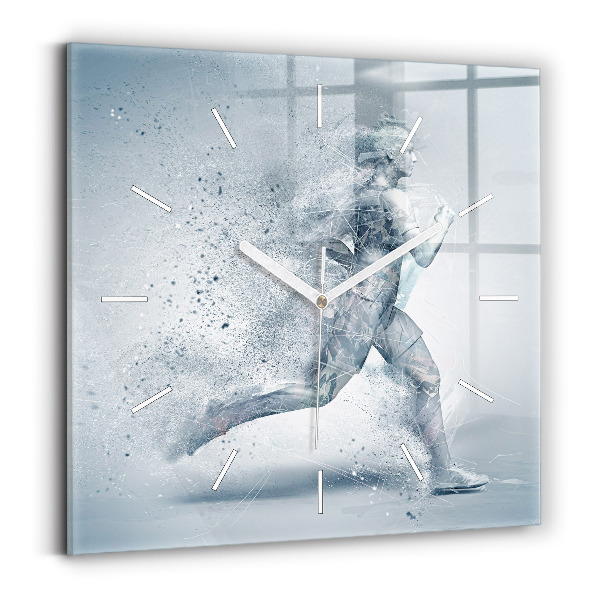Reloj de pared cuadrado Hombre corriendo