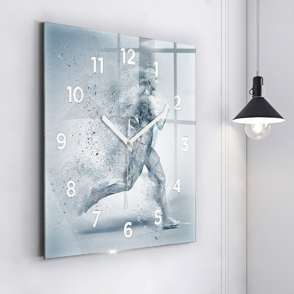 Reloj de pared cuadrado Hombre corriendo