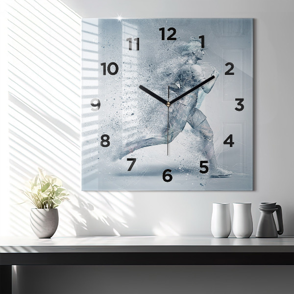 Reloj de pared cuadrado Hombre corriendo