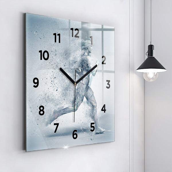 Reloj de pared cuadrado Hombre corriendo