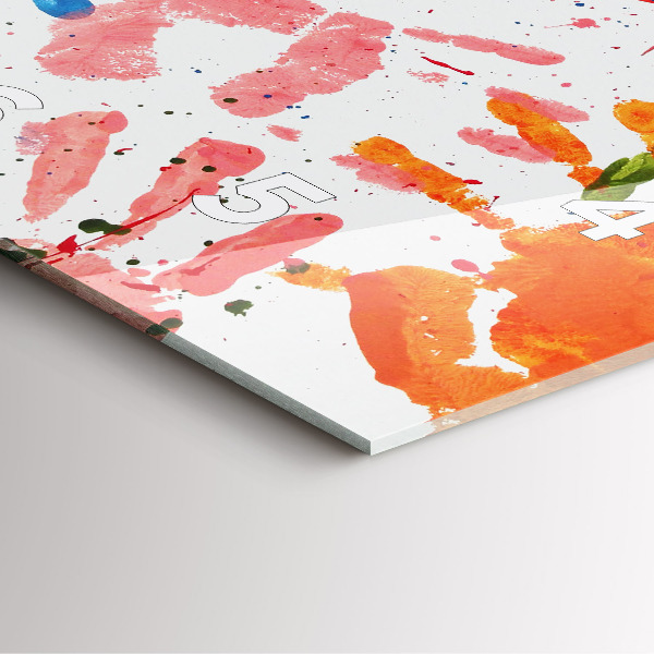 Reloj de pared cuadrado Huellas de manos de niños