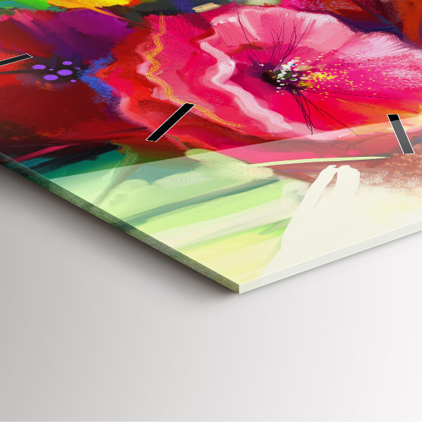 Reloj cuadrado Amapolas de colores