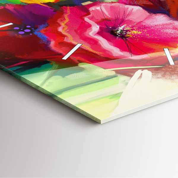 Reloj cuadrado Amapolas de colores