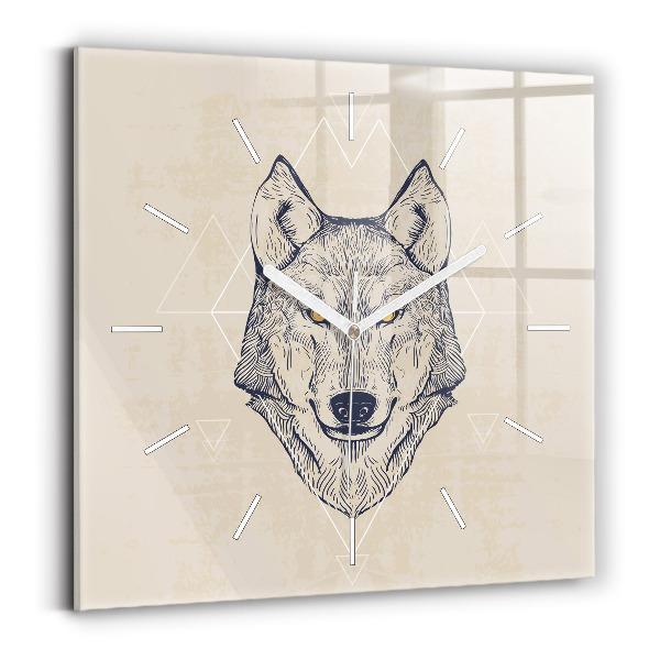 Reloj de pared cuadrado Cabeza de lobo