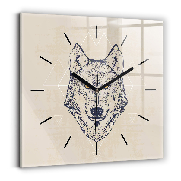 Reloj de pared cuadrado Cabeza de lobo
