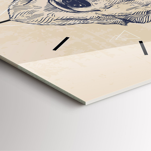 Reloj de pared cuadrado Cabeza de lobo