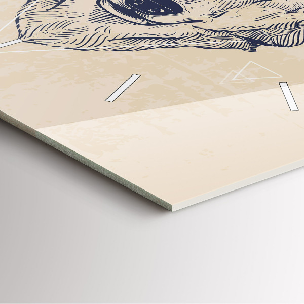 Reloj de pared cuadrado Cabeza de lobo