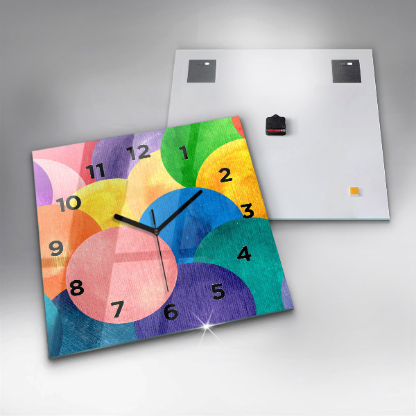 Reloj cuadrado Círculos abstractos