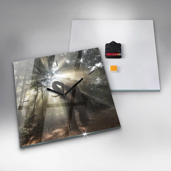 Reloj de pared cuadrado Elefante en la jungla