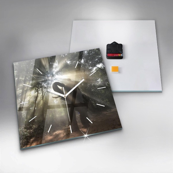 Reloj de pared cuadrado Elefante en la jungla