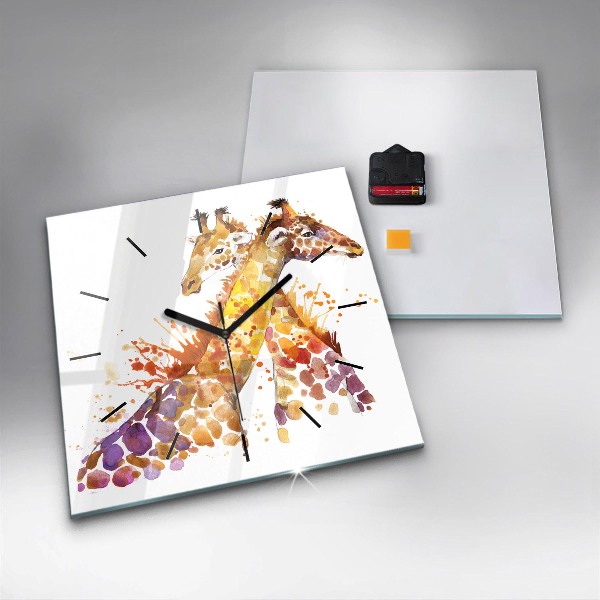 Reloj cuadrado Jirafa acuarela